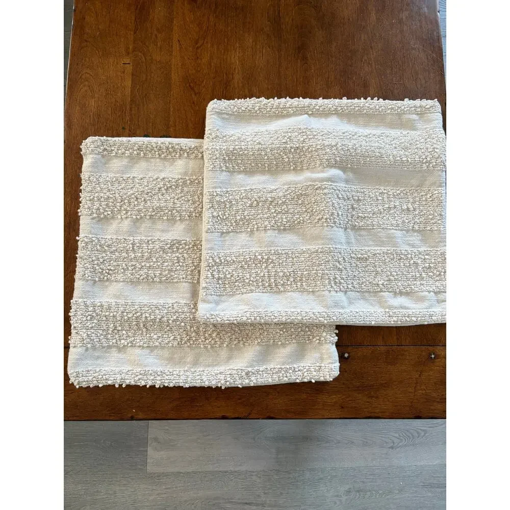 IKEA Golstarr Boho Textured Cushion Pillow Cover Natural Cream Set of 2